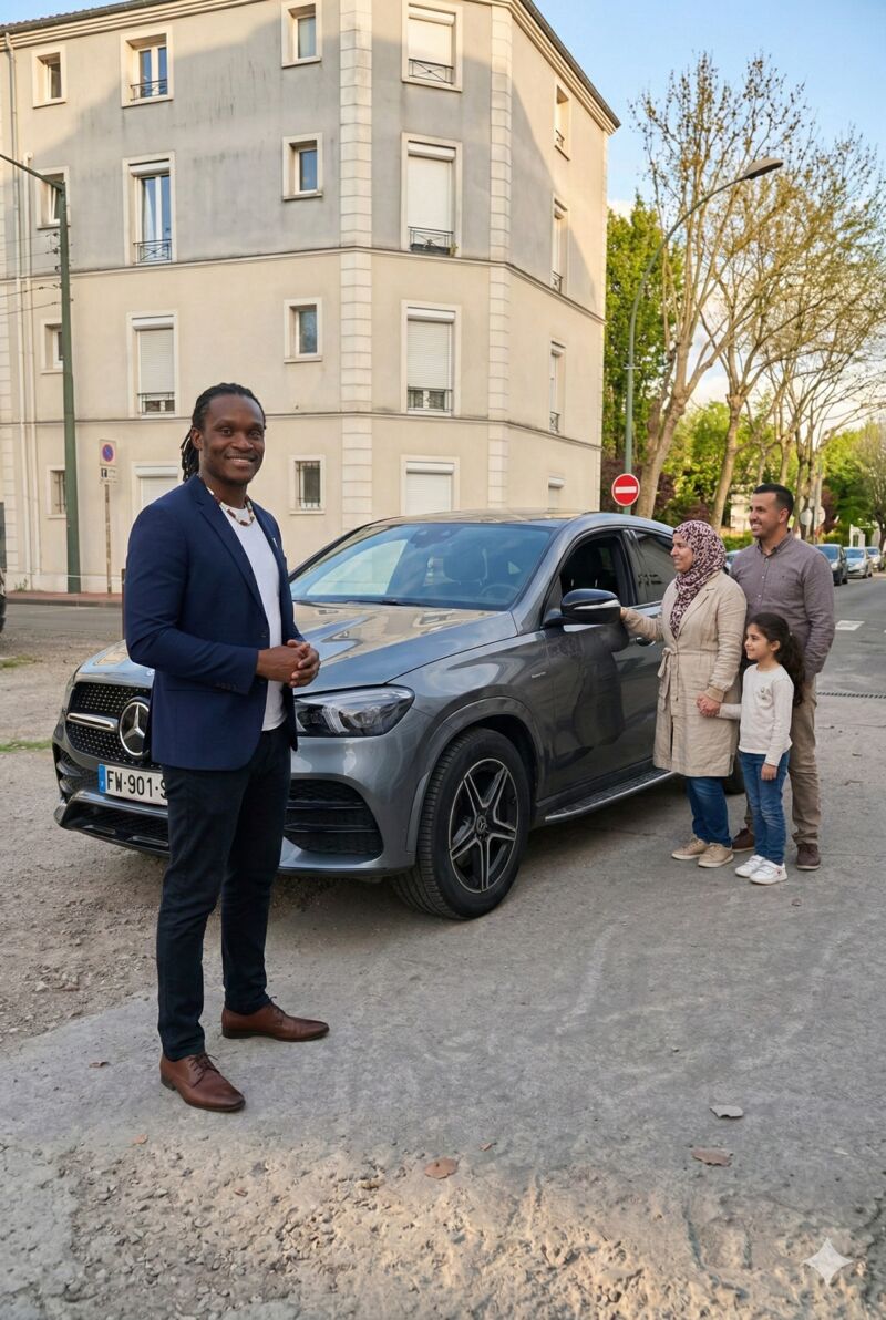 Achille lors d'une livraison de véhicule